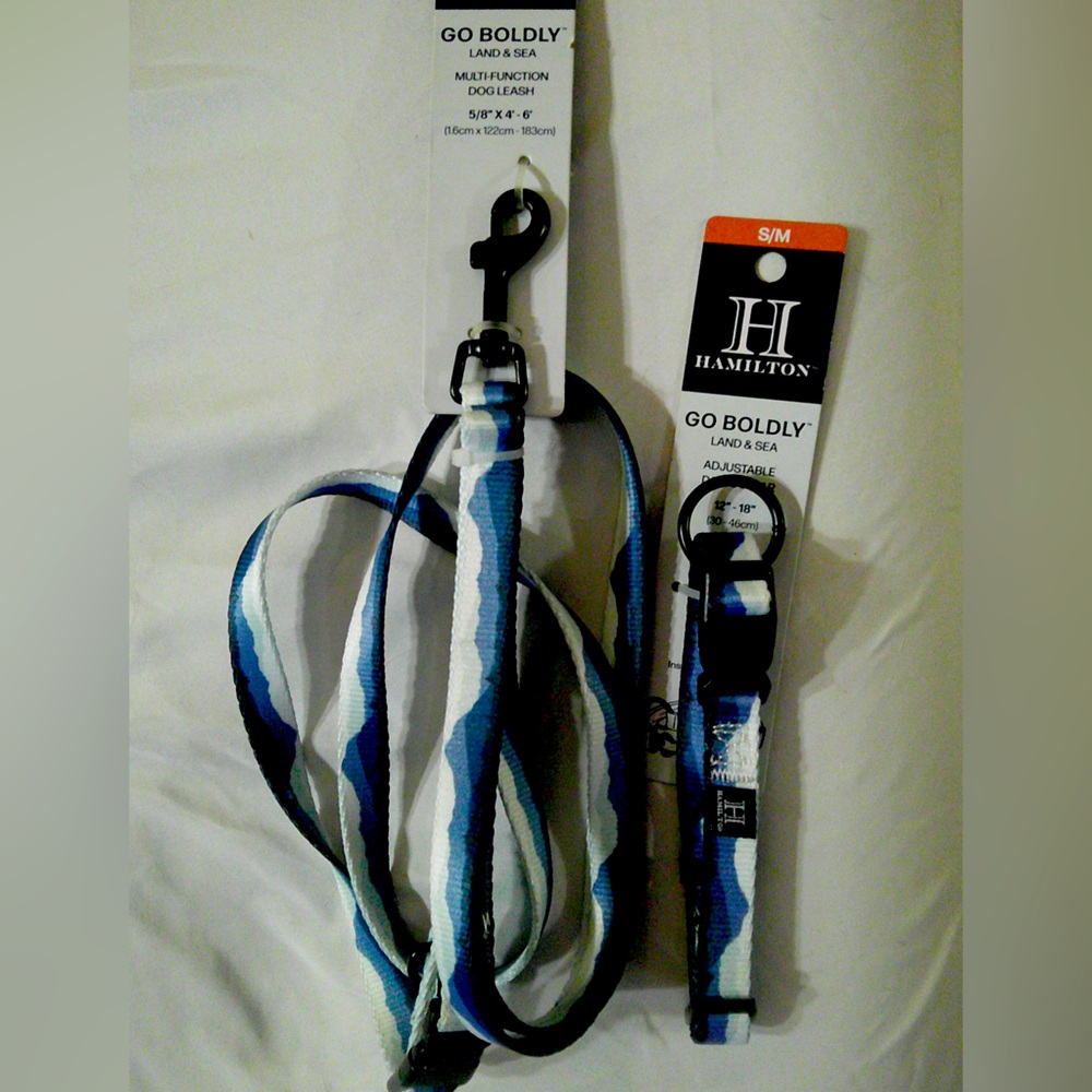 Hamilton Go Boldly Land & Sea Mountain Collar and Leash (S/M)